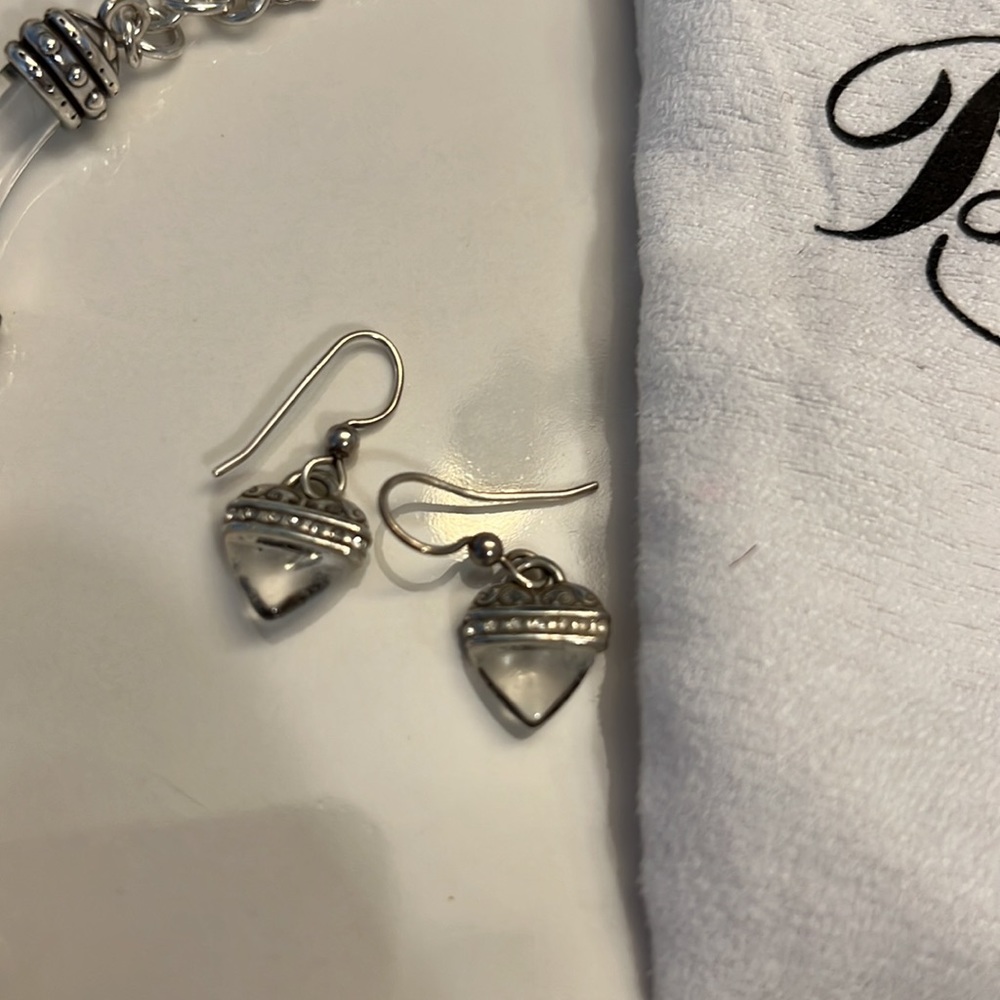 Brighton Jewelry Set - Clear Heart Necklace, Bracelet and Earrings - Retired - Picture 4 of 8